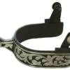 Western Black Silver Leaf Knob End Mens Spurs -Horse Supply Store TE002899