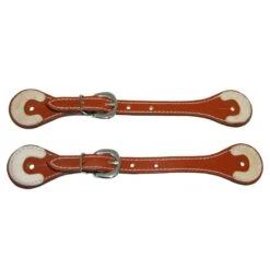 Western Rawhide Tooled Straight Spur Straps