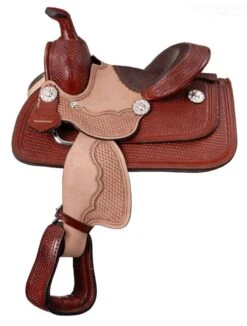 King Series Mini Half Tooled Western Saddle