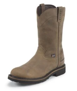 Justin Boots Justin Mens WorkerII Wtrprf Tan Steel Work Boot