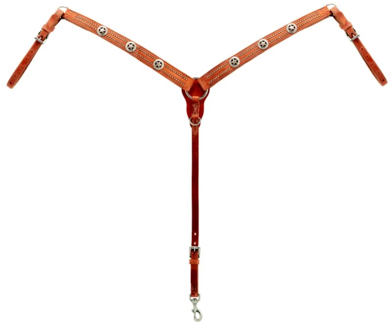 Weaver Texas Star Hermann Oak Taper Breast Collar 3 Weaver Texas Star Hermann Oak Taper Breast Collar