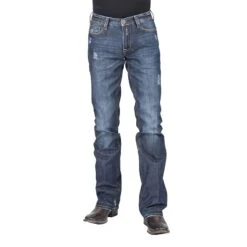 Stetson Mens Dark Wash W/Destruct X Jeans -Horse Supply Store TE030188 3