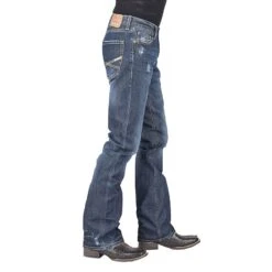 Stetson Mens Dark Wash W/Destruct X Jeans