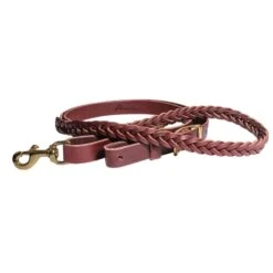 Professionals Choice 5-Plait Burgundy Roping Rein