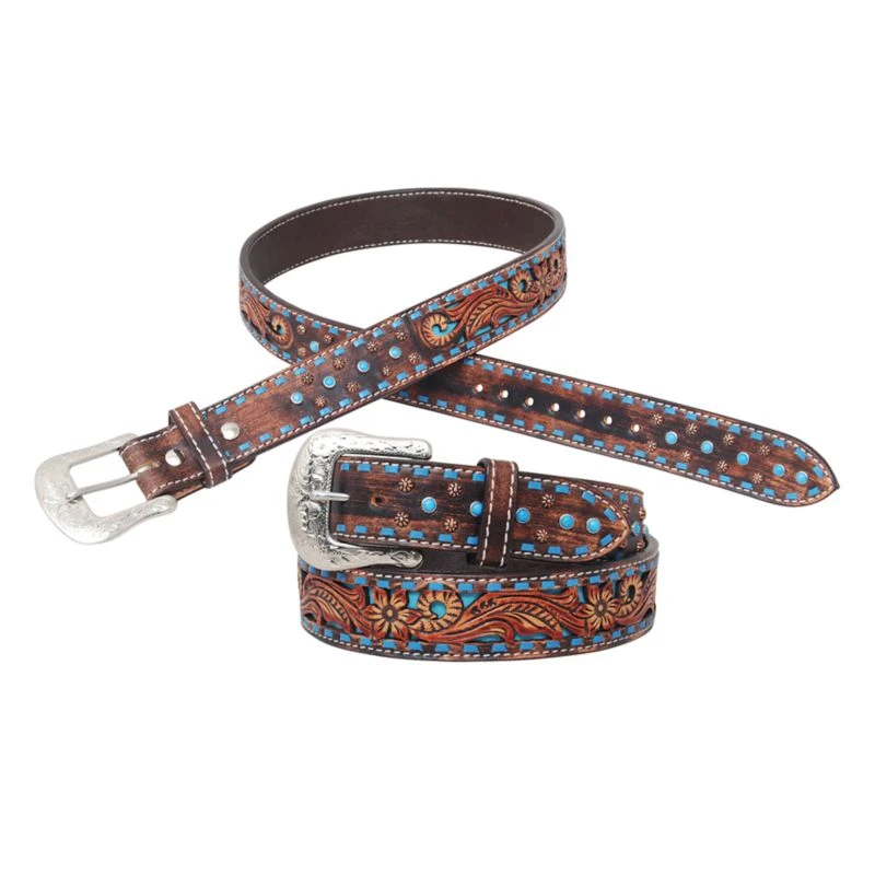 Circle Y Bronco Blue Texas Belt 3 Circle Y Bronco Blue Texas Belt