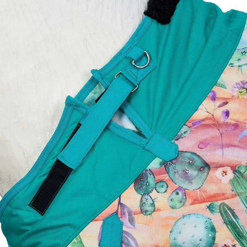 Tough1 1200D Cactus Print Turnout Snuggit Neck 4 Tough1 1200D Cactus Print Turnout Snuggit Neck - Image 2