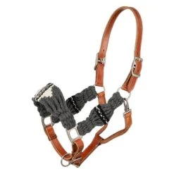Tough1 Wool String Leather Halter -Horse Supply Store TE043936 918766